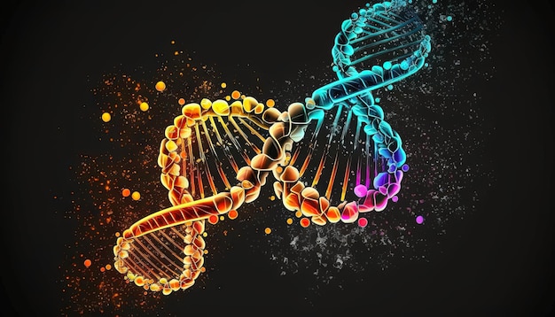 Composición de la molécula de ADN Doble hélice de imagen de ADN IA generativa