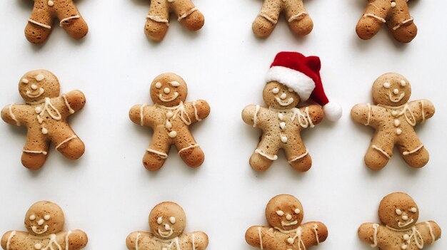 Foto composición de navidad con jengibre hombre