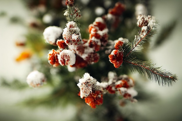 Composición navideña de invierno en casa sobre un fondo borroso