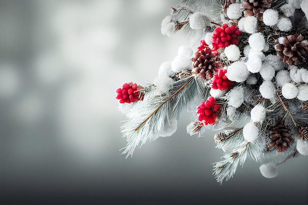 Composición navideña de invierno en casa sobre un fondo borroso