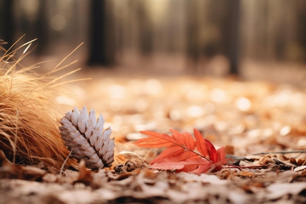 Composición de otoño con espacio de copia