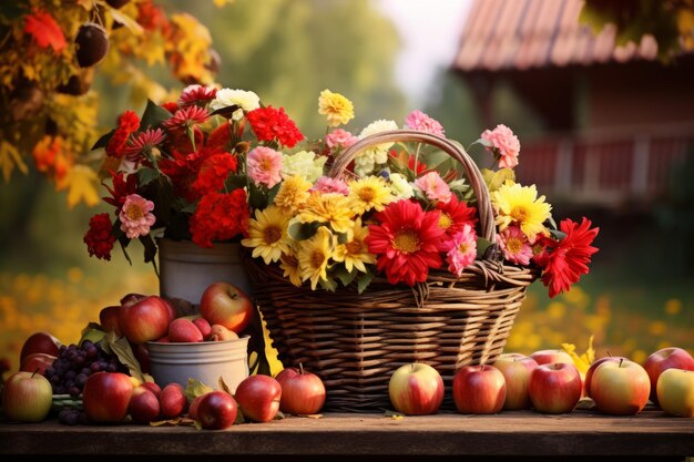 Composición de otoño con espacio de copia