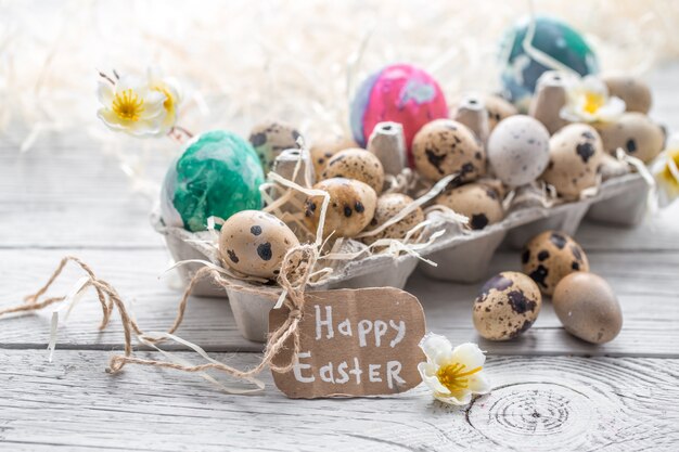 Composición de Pascua con flores