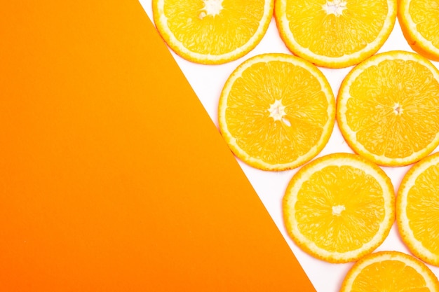 Foto composición del patrón de fruta naranja