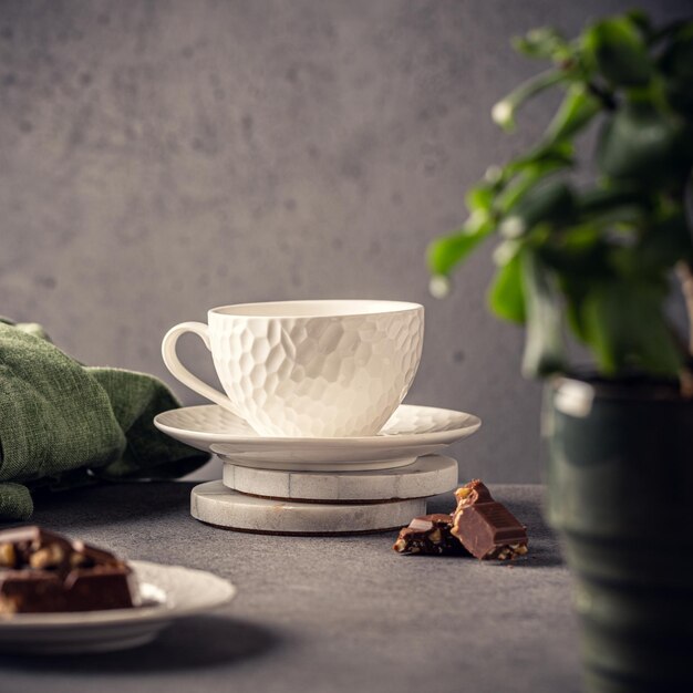 Composición para la pausa para el café con taza