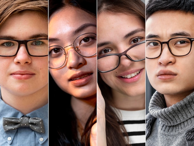 Foto composición de personas con gafas