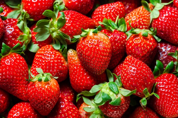 Composición de primer plano de fresas. Fondo de fresas