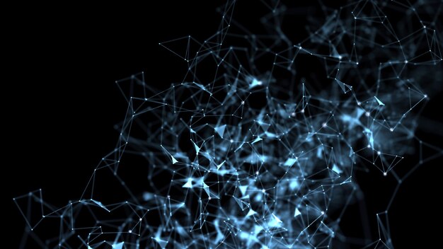 Composición de render 3D basada en Plexus. Utilice diferentes métodos de superposición. Animación a través de la transparencia de diferentes variantes de color.