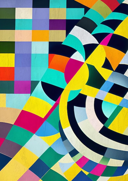 Composición retro colorida geométrica moderna