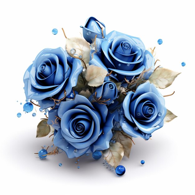 Foto composición de las rosas azules