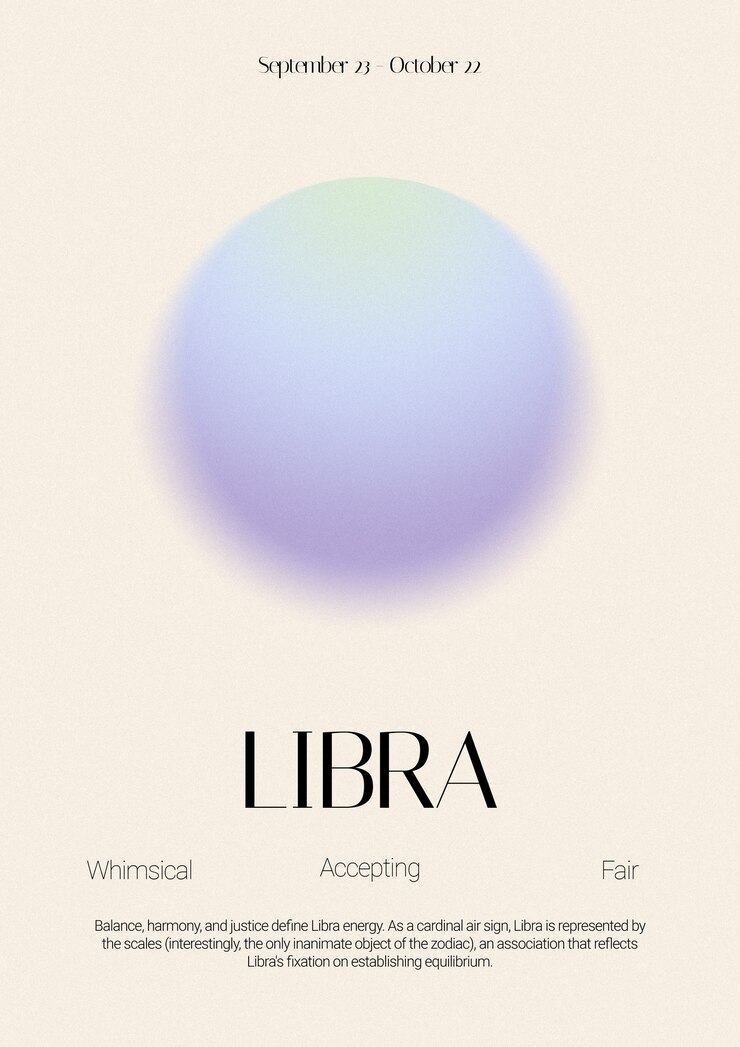 Foto composición para signo del zodíaco con esfera degradada.