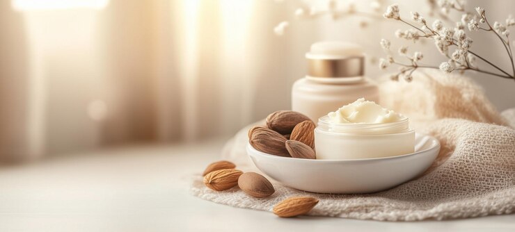 composición de spa con crema y cosméticos naturales