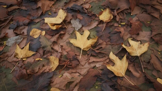 Composición de la superficie de las hojas de otoño