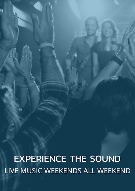 Composición del texto del evento musical sobre personas aplaudiendo