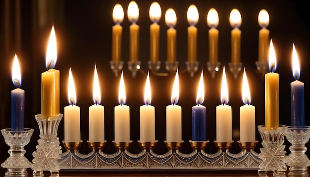 Composición de velas de Hanukkah Artículos para la celebración religiosa de las tradiciones judías
