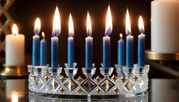 Composición de velas de Hanukkah Artículos para la celebración religiosa de las tradiciones judías
