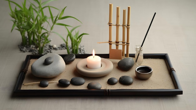 Composición de velas zen generada por IA