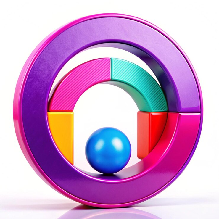 Foto composiciones coloridas de círculos geométricos