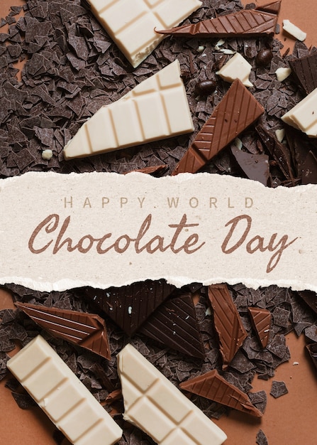 Foto composições de chocolate para o dia mundial do chocolate