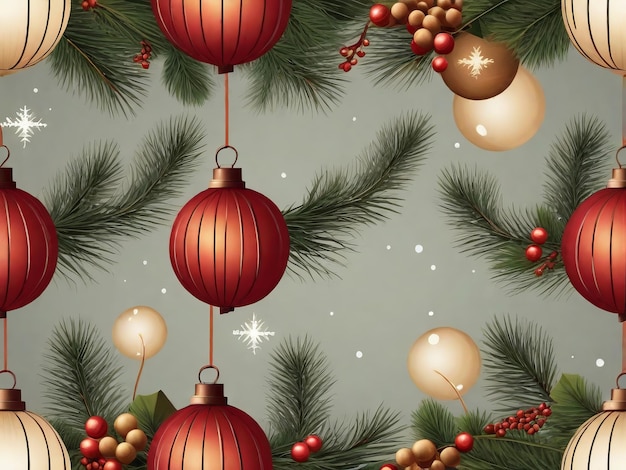 Foto composições de natal com decorações e lanternas