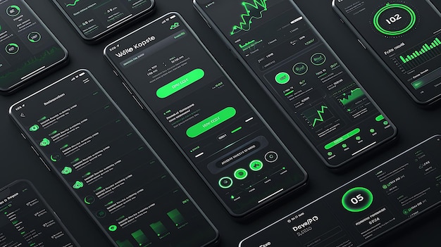 Foto compound cryptocurrency governance mobile layout mit grünen kreativen ideen für app-hintergrunddesigns