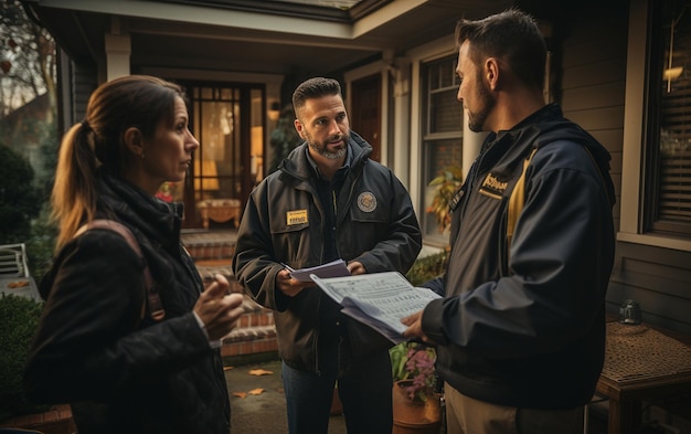 Los compradores discuten con el inspector de viviendas