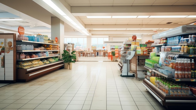 Foto comprando en un supermercado ia generativa