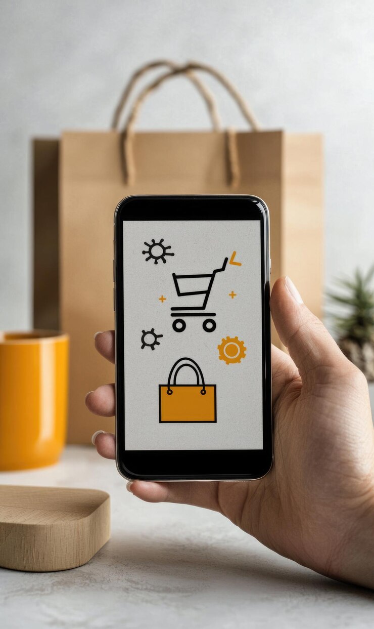 Foto las compras de los consumidores digitales en las redes sociales la conveniencia de las plataformas móviles para las compras con las marcas y la exploración de ofertas personalizadas en una experiencia en línea sin problemas