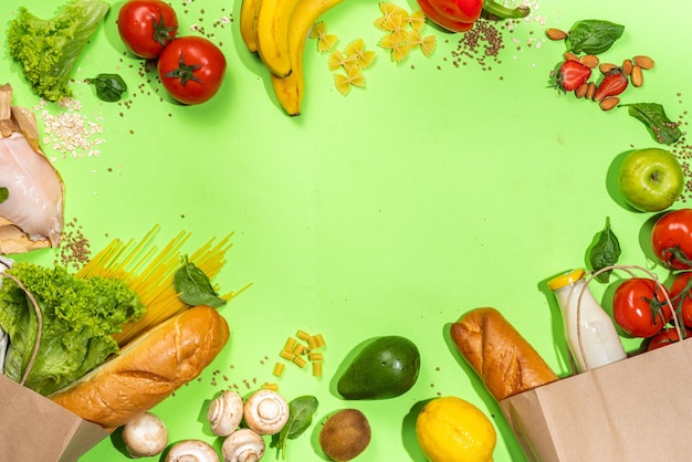 Compras de alimentos saudáveis
