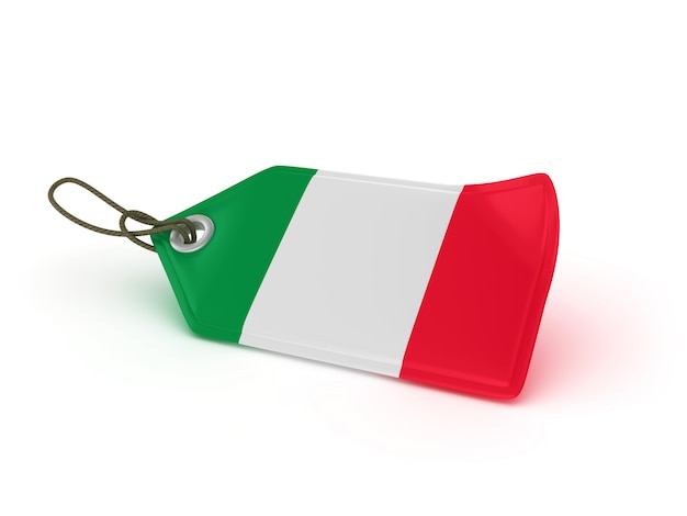 Foto compras etiqueta de precio bandera italiana