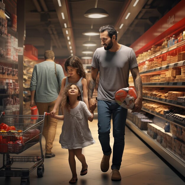 Foto compras familiares en el supermercado