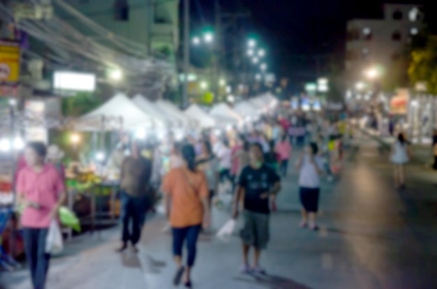 Compras en el festival de desenfoque