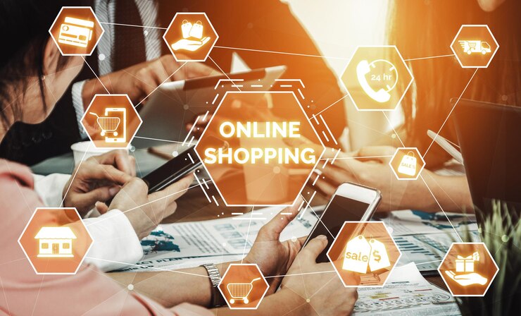 Foto compras en línea y dinero por internet