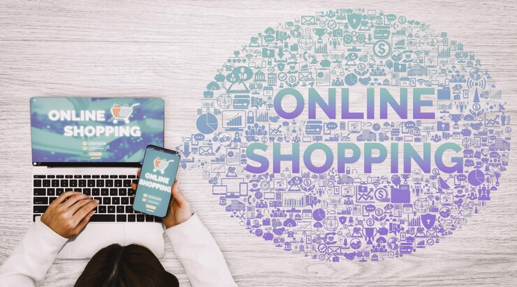Foto compras en línea y dinero por internet