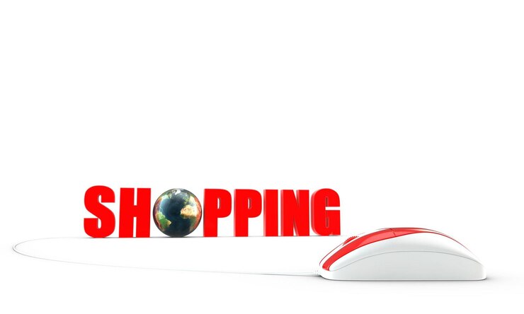 Foto compras en líneacomercio electrónico render 3d textura de la tierra por nasa