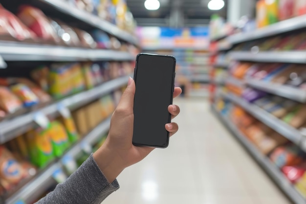 Compras móveis em supermercados para empresários digitais