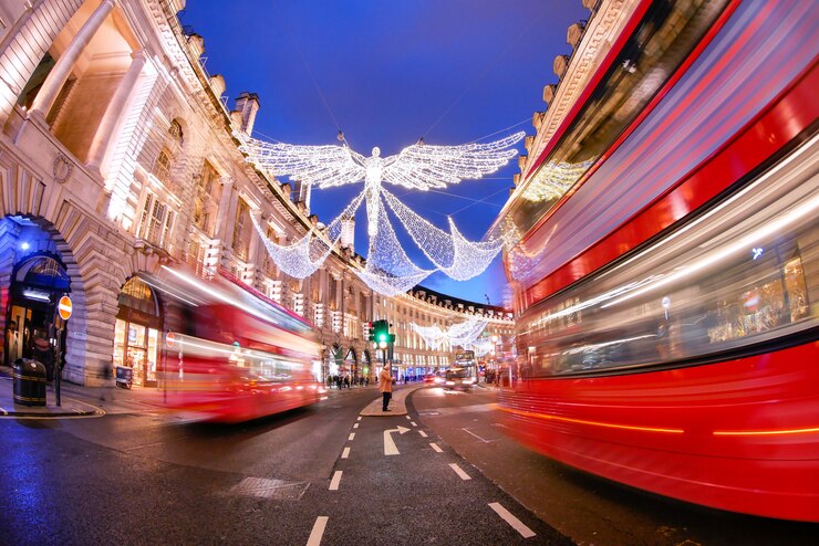 Compras na rua Oxford, Londres, dia de Natal