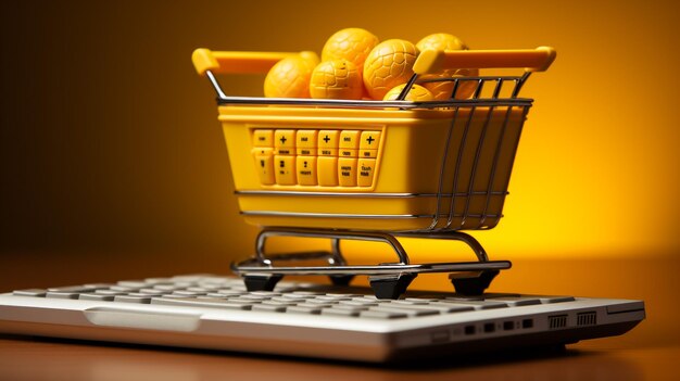 Foto compras on-line em site ou aplicação móvel vector conceito de marketing e marketing digital hor