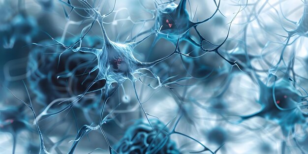 Compreendendo a rede neuronal e a cognição na neurologia Uma ilustração científica do conceito de cérebro humano Rede neuronal cognição neurologia cérebro humano Ilustração científica