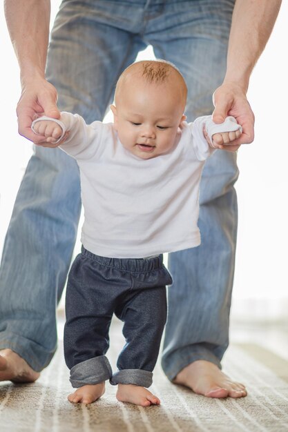 Foto comprimento total de pai e filho