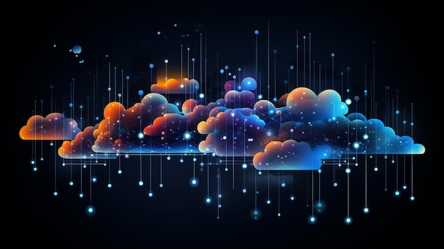 computação em nuvem conceito de conectividade de tecnologia de exibição futurista
