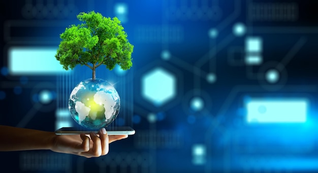 Computação verde Tecnologia verde TI verde csr ética de TI e conceito ambientalmente amigável