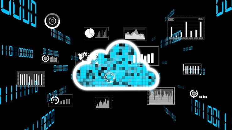 Foto computación en la nube y tecnología de almacenamiento de datos para la innovación futura