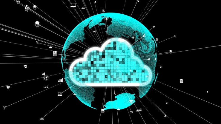 Foto computación en la nube y tecnología de almacenamiento de datos para la innovación futura