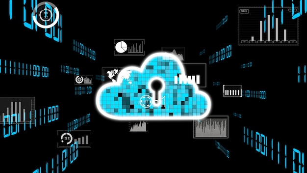 Foto computación en la nube y tecnología de almacenamiento de datos para la innovación futura