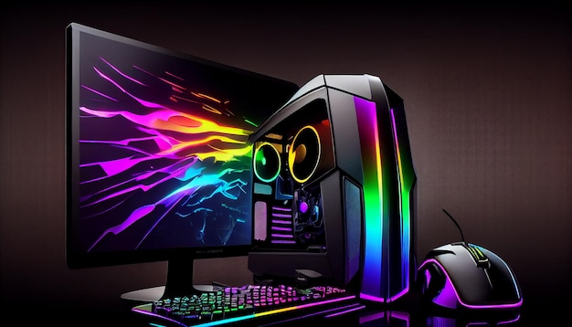 Computador para jogos e monitor de mouse para jogos RGB