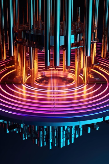 Computador quântico fecha a imagem de ai generativa de tecnologia futurista