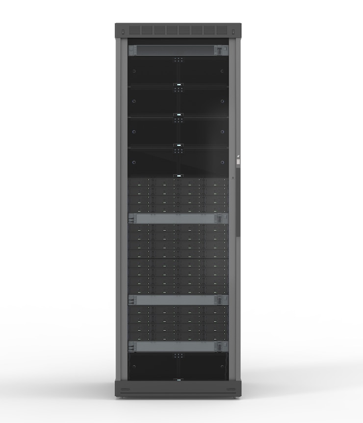 Foto computador servidor de renderização 3d em fundo branco