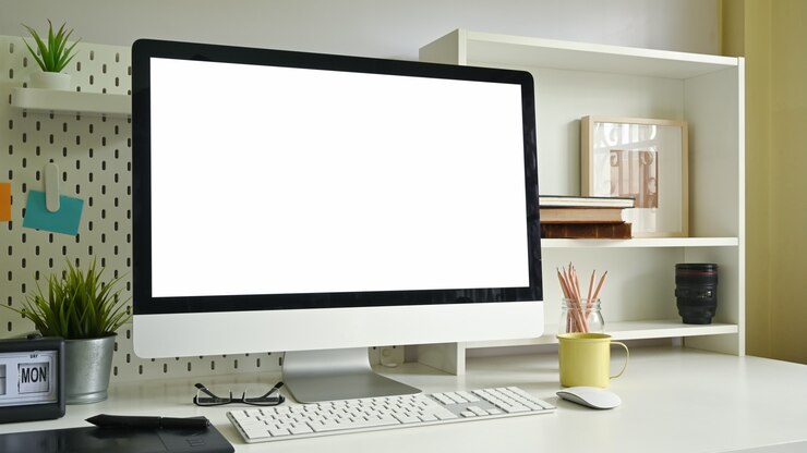 Foto computadora espacio de trabajo