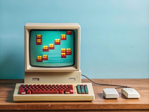 una computadora con un juego en la pantalla y el juego está jugando un juego